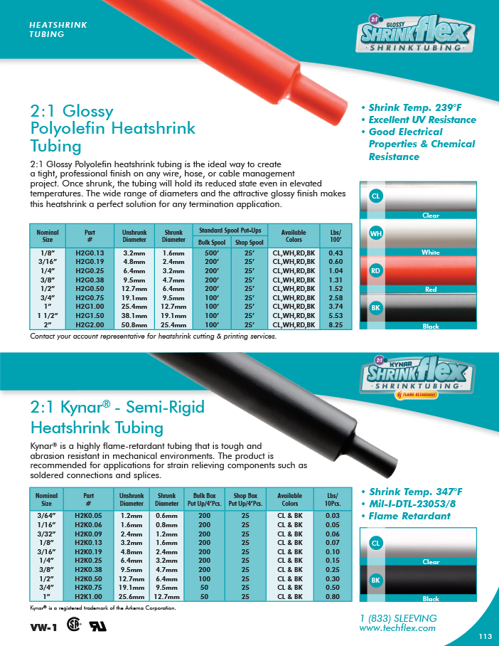 2:1 Kynar catalog page image