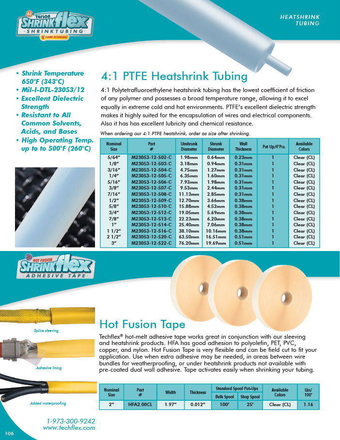 Hot Fusion Tape catalog page image
